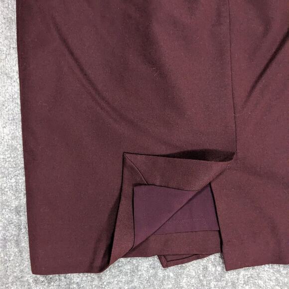 Talbots Pencil Skirt Women Size 8P Red Ruffled Lined Slit Knee Length Career - Picture 5 of 10
